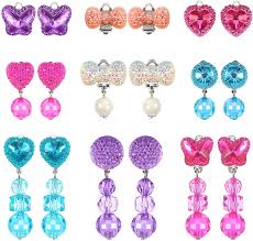 There are no words for describing exactly how messy this is. Amazon Com Hicarer 9 Pairs Girls Clip On Earrings Pretend Princess Play Earrings Jewelry Set Style 1 Toys Games
