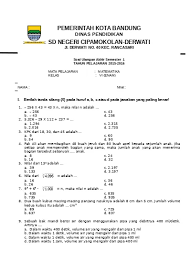 Soal dan pembahasan lks matematika semester 2 kelas 7 tugas individu 1 halaman 38 tahun 2021 segi empat dan segitiga. Soal Uas Matematika Kelas 6