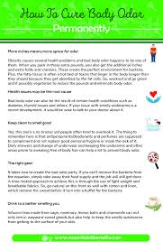If you cannot clean the sheets or curtains often then spray baking soda and vinegar solutions on them. How Do You Get Rid Of Body Odor Using Essential Oils And 5 Home Remedies Essential Oil Benefits