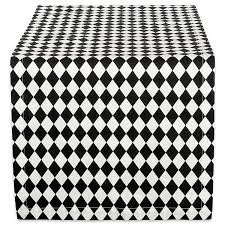 Available in gold, silver, champagne, blush, red, eggplant, and other colors, our sparkle table runners will easily become an integral part of any color palette and accommodate all your glittering needs. Black And White Harlequin Table Runner Kirklands