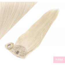 Blonde ponytail extension straight clip in on wrap around drawstring ponytail long 24 inch synthetic hair pieces for women sarla p001&27h613. Clip In Human Hair Ponytail Wrap Hair Extension 20 Straight Platinum Blonde Hair Extensions Hotstyle