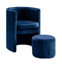 Check spelling or type a new query. Selena Navy Blue Velvet Accent Chair W Ottoman By Meridian Furniture
