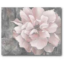 Unbranded 16 In X 20 In Pink And Gray Magnolia Canvas Wall Art Web Sc329 The Home Depot In 2020 Grey Wall Art Gray Wall Art Canvases Pink Wall Art