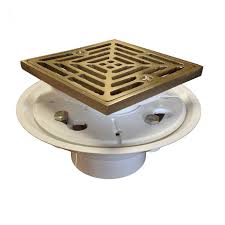 Jones Stephens 2 X 3 Pvc Shower Drain Floor Drain With 4 Nickel Bronze Square Strainer And Collar Shower Drain Pvc Shower Floor Drains