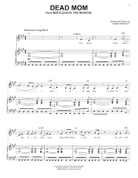 It is based on the 1988 film of the same name directed by tim burton with screenplay by michael mcdowell and warren skaaren about a deceased couple who try. Eddie Perfect Dead Mom From Beetlejuice The Musical Sheet Music Pdf Notes Chords Musical Show Score Piano Vocal Download Printable Sku 424003