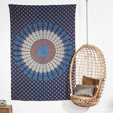 Pottery barn rattan wall art. Printed Tapestries Navy Orange Wall Decor Pottery Barn Teen