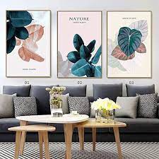 5 out of 5 stars. Bjzxz Decorative Paintings Botanical Garden Art Prints Wall 3 Panel Canvas Picture Framed Wall Art Living Room Living Room Oil Painting Artwork For Living Room