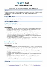 Generator Technician Resume Samples Qwikresume
