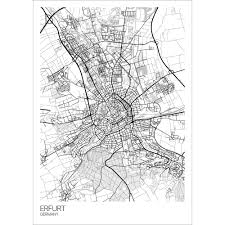 Tourist map of erfurt, germany. Erfurt Map Art Print Free International Shipping Mapply Co
