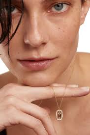 Circle Shaped Yellow Gold Diamond Necklace Gift