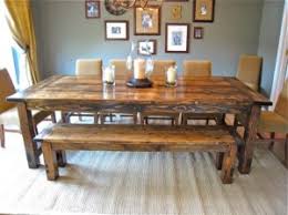 Wooden dining table chairs bench rustic shabby chic grey white kitchen 4 6 seat. Behind The Scene How Ellie Created Her Rustic Dining Room Table Homes Com