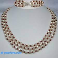 Pn34 3 Rows Garnet Pearl Necklace Pearl Necklace Designs Beaded Earrings Diy Ruby Jewelry Necklaces