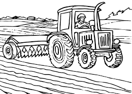 Vector artistic pen and ink drawing of old tractor. Coloriages Tracteur Transport Album De Coloriages