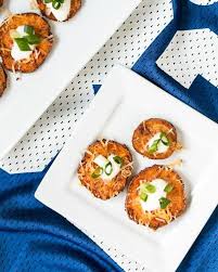 Healthy Loaded Sweet Potato Rounds A Couple Cooks Recipe Healthy Superbowl Snacks Loaded Sweet Potato Sweet Potato Appetizers