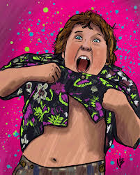 Sticker is made from high quality waterproof vinyl with a matte finish and measures about 3 inches tall. The Goonies Chunk Truffle Shuffle Art Print Mike Brennan Art Design