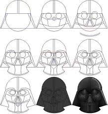 How To Draw Darth Vader S Mask By Https Www Deviantart Com Ralo4155 On Deviantart Star Wars Drawings Darth Vader Mask Star Wars Art