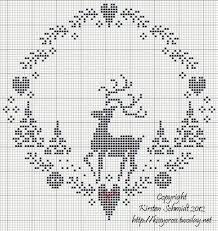 Kreuzstich.ein traditioneller kranz, wie er gerade im geliefert wird die packung mit 1,50 cm leinenband ungebleicht, der stickvorlage, seidengarn in. Kranz Mit Hirsch Kreuzstich Kostenlos Weihnachts Kreuzstich Nahmuster