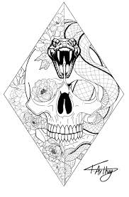 Diamond Tattoo Design Black And White Fine Line Snake Flo Diamond Tattoo Designs Geometric Tattoo Design Snake Tattoo Design