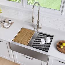 stainless steel farmhouse kitchen sinks
