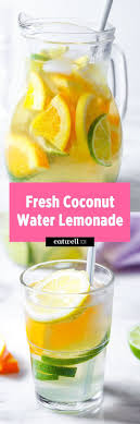 This drink looks beautiful in the tender coconut water adds a tingling sensation to the tangy flavour of orange, while muskmelon gives a soothing texture and pleasant scent to it. Coconut Water Lemonade Recipe Eatwell101