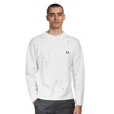 Check spelling or type a new query. Fred Perry X Casely Hayford Distressed Knit Crew Neck Sweater Snow White Hhv