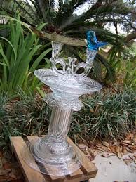( 0.0) out of 5 stars. Vintage Glass Bluebird Crystal Birdbath Feeder Waterer Sold Garden Art Crafts Recycled Garden Art Glass Garden Art