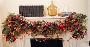 9ft pre lit christmas garland with lights door wreath xmas fireplace diy decor. Diy Christmas Fireplace Mantel Garland