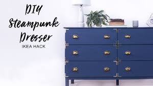Malm chest of 6 drawers black brown mirror glass ikea. Diy Steampunk Dresser Ikea Hack Youtube