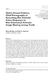 PDF) Online Sexual Violence, Child Pornography or Something Else Entirely?  Police Responses to Non-Consensual Intimate Image Sharing among Youth