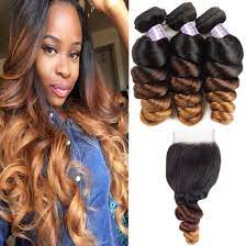 Unice hair icenu series 7a grade brazilian stright virgin hair 3 pcs brazilian hair t1b/4/27# three tone ombre brazilian straight human virgin hair. Amazon Com Allove Hair Brazilian Loose Wave Ombre Bundles With Closure 18 20 22 16inch 3 Bundles With 4x4 Lace Closure Free Part Virgin Remy Hair 10a 3 Tone 1b 4 27 Ombre Weave Human Hair Beauty