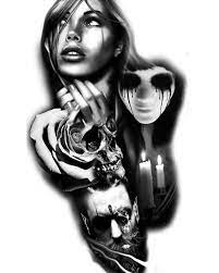 Sketch drawing of 3d grey modern kitchen interior with. Sleeve Dark Black Grey Tattoo White Tattoo Black And Grey Tattoos Body Art Tattoos