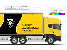 Branded Trailer Truck Mock Up Trucks Mockup Identity Mocking