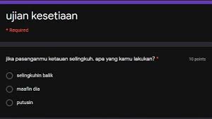 Membagikan google form berisi soal kepada siswa. Link Ujian Kesetiaan Docs Ulasmedia Com