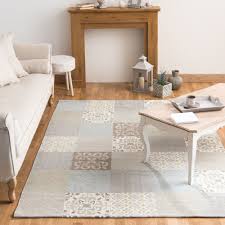Rug With Beige And Blue Cement Tile Motifs 200 X 300 Cm Rugs Patterned Carpet 10 Seater Dining Table