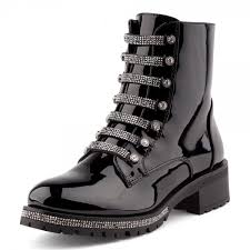 Shop the best selection of military boots. Damen Stiefeletten Combat Boots Schwarz Stiefeletten Damen Fusskleidung De