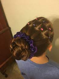 Double Row Rubber Bands With A Braided Bun Hair Styles Elegant Hairstyles Natural Hair Styles
