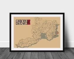 Red Dead Redemption 2 Map Red Dead Redemption Red Dead Redemption Map Poster Red Dead Redemption 2 Printa Printable Wall Art Red Dead Redemption Map Poster