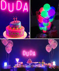 Food is always the star at a luau party, but it needs a setting that makes it shine! Pin By Kara S Party Ideas Com On Awesome Party Ideas Neon Birthday Party Neon Party Glow Party