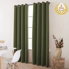 Amazon De Floweroom Olivgrun Verdunkelungsvorhange Blickdichte Thermovorhang Mit Osen 2 Stuck Vorhange Blickdichte Gardinen Haus Deko