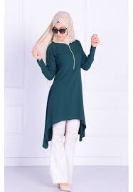 Fermuarli Yarasa Kol Tunik 7001 06 Zumrut Yesil Tunik Giyim Elbiseler