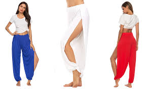 Amazon.com: AvaCostume High Slit Harem Pants Women Hippie Harem Pants  Trousers Aqua S : Clothing, Shoes & Jewelry