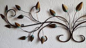 On Sale Metal Wall Art Metal Vines And Leaf Wall Decor Vintage Looking Turquoise Copper Antique Gold Bedroom Leaf Wall Decor Metal Wall Art Wall Decor Bedroom