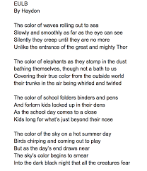 Picture Color Poem Poems Kindergarten Skills
