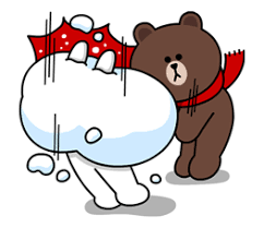 brown cony s cozy winter date line stickers line sticker winter cozy line friends