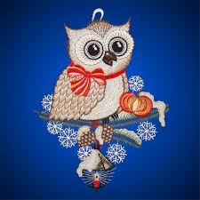 Häuser im winter zu machen. Gardinen Welt Online Shop Fensterbild Eule Aus Plauner Spitze Herbst Und Winterdeko