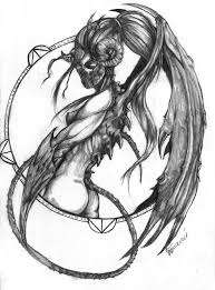 Demon Succubus Drawing By Bartek Blaszczec Saatchi Art Enclose the body, legs, and feet using a long, curved line. demon succubus art print