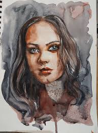 Water lily sketchbook painting in oil