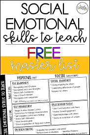 Master List Of Social Emotional Skills To Teach Preschoolers Domains Ideas Of Social Emotional Skills Social Emotional Learning Activities Emotional Skills