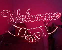 Bright Neon Welcome Light For Bar And Restaurant Neon Led Neon Lighting Christmas Lights