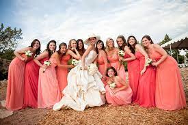 I Love The Idea Of Different Color Dresses For Bridesmaids Coral Bridesmaid Dresses Coral Wedding Colors Coral Colored Dresses